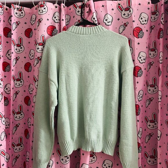 ♡SOLD♡ Pusheen Box winter 2024 exclusive mint green sweater oversized xs - Picture 12 of 12